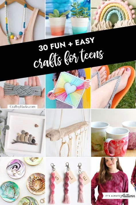 Arts And Crafts Jewelry, Easy Crafts For High Schoolers, Recycle Reuse Reinvent Art, Teenage Crafts Projects, Diy Room Decor For Girls Teenagers Easy, Girls Camp Craft Ideas, Simple Craft Ideas For Women, Summer Crafts For Kids For Teens, High School Craft Ideas