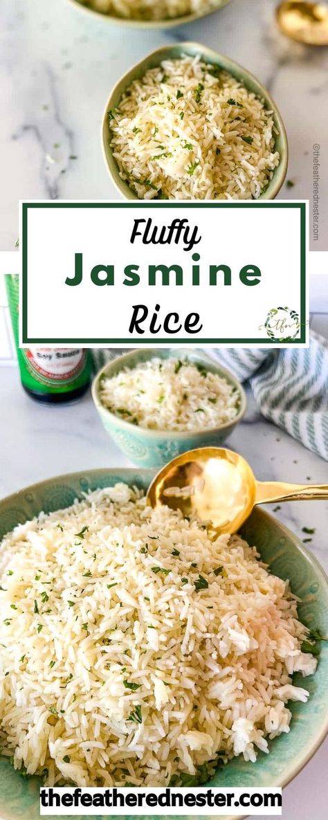 Make the fluffiest Jasmine Rice using your instant pot! It comes out perfectly fragrant with every grain fluffy and plump. You'll never make rice another way! Instant Pot Jasmine Rice, Perfect Jasmine Rice, Fluffy Jasmine Rice, Jasmine Rice Recipe, Jasmine Rice Recipes, Burger Side Dishes, Cooking Jasmine Rice, Rice Side, Rice Side Dishes