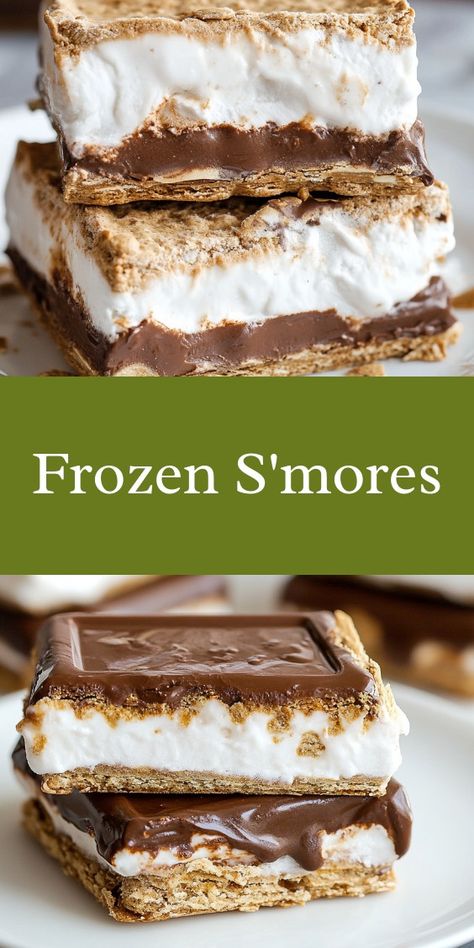 As I prepared the frozen s'mores for our family movie night, laughter filled the kitchen. My partner helped crush the graham crackers, and the kids eagerly peeked at the freezer, their excitement infectious—creating sweet memories on a cozy Saturday evening. Smores Crescent Rolls, S’mores Ice Cream Dessert, S’mores Oven Easy, Frozen Smores, 3 Ingredient Cheesecake, 2 Ingredient Fudge, Smores Dessert, Smore Recipes, Zebra Cake