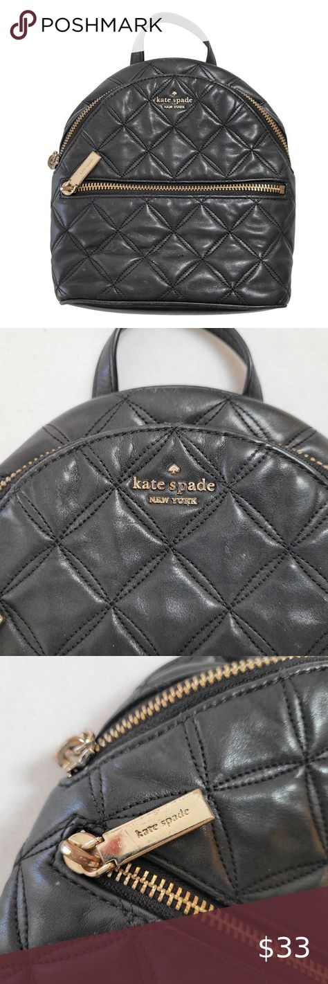 Kate Spade Mini Backpack Black Quilted NO STRAPS Black Quilt, Kate Spade Handbags, Mini Backpack, Black Backpack, Piping, Kate Spade, Vietnam, Fashion Home Decor, Backpacks