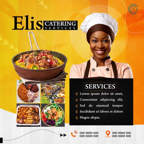 Food Flyer Design Catering Flyer Design, Food Flyer Design, Advertising Flyers, Food Flyer, Android Codes, Professional Cooking, Banner Design Inspiration, Flyer Design Inspiration, Mens Casual Dress Outfits