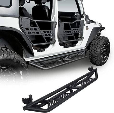 Amazon.com: Hooke Road Wrangler JK Running Boards Drop Side Steps Nerf Bars Compatible with Jeep Wrangler JK Unlimited 4 Door 2007-2018 : Automotive 4 Door Jeep Wrangler, Jeep Jku, Jeep Shirts, Jeep Mods, Jeep Wrangler Accessories, Wrangler Accessories, Jeep Stuff, Jeep Accessories, Wrangler Jl