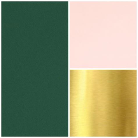 dark green, blush, and gold wedding color scheme Dark Green And Light Pink Color Palette, Emerald Green Blush Pink Color Palettes, Green Blush And Gold Wedding, Carpet Diy, Blush And Gold Wedding, Blush Color Palette, Wedding Color Scheme, Gold Wedding Colors, Gold Color Palettes