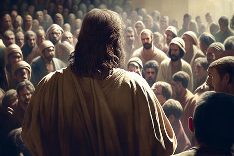 Jesus teaching desciples or people back ... | Premium Photo #Freepik #photo #holy-bible #bible-study #bible #christian-prayer People Back View, Jesus Preaching, Jesus Teaching, Salvation Scriptures, Bible People, Bible Gospel, Bible Photos, Worship Quotes, Bible Teaching