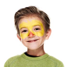 Chick Face Paint | Beginners Guide | Snazaroo Chick Face Paint, Chicken Face Paint, Easter Face Paint, Tiger Dance, Rainbow Face Paint, Bushy Eyebrows, Face Paint Kit, Rainbow Face, Face Painting Easy