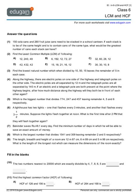 Maths Hcf And Lcm Worksheets Hcf Worksheets, Hcf And Lcm Worksheet, Lcm Worksheet, Hcf And Lcm, Math Revision, Year 6 Maths Worksheets, Math Mental, Igcse Maths, Grade 6 Math Worksheets