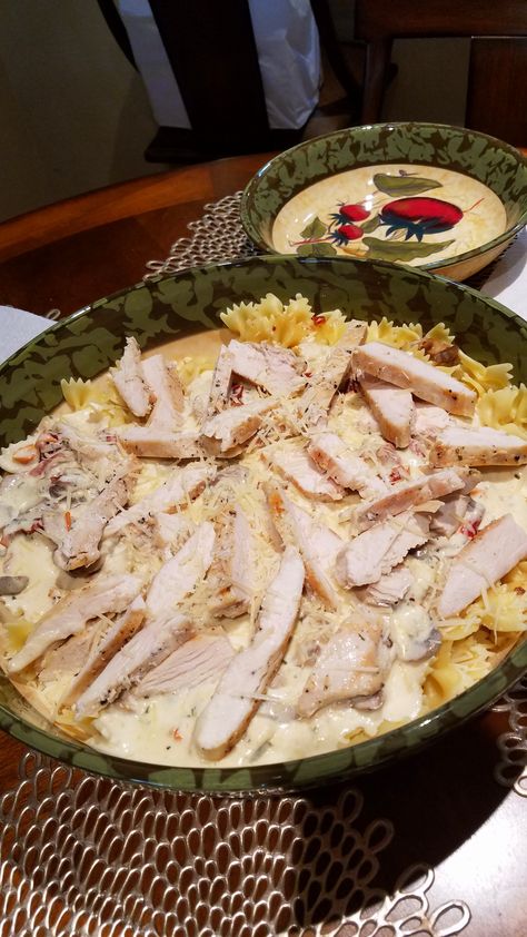 Chicken Milano Recipe, Pasta Milano, Chicken Milano, Macaroni Grill, Pepper Pasta, Bowtie Pasta, Cheese Pasta, My Cousin, Dried Tomatoes