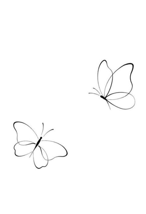 Two Simple Butterfly Tattoo, Outline Of A Butterfly Tattoo, Simple Girly Drawings, Linework Butterfly Tattoo Simple, Stencil Butterfly Tattoo, Small White Butterfly, Simple Butterfly Drawing Tattoos, Small White Butterfly Tattoo, Butterfly Outline Tattoo Simple