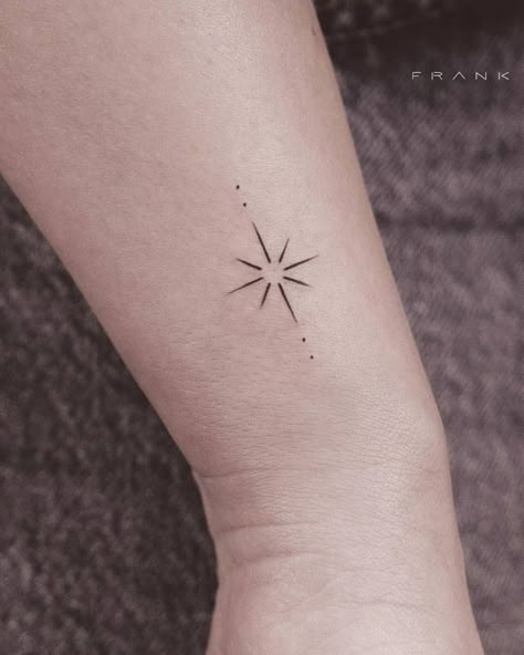 Minimalist North Star tattoo on the wrist. North Star Tattoo, North Star Tattoos, Star Tattoo Meaning, Small Star Tattoos, Tattoo Store, Star Tattoo Designs, Tattoo Prices, Star Tattoo, Discreet Tattoos