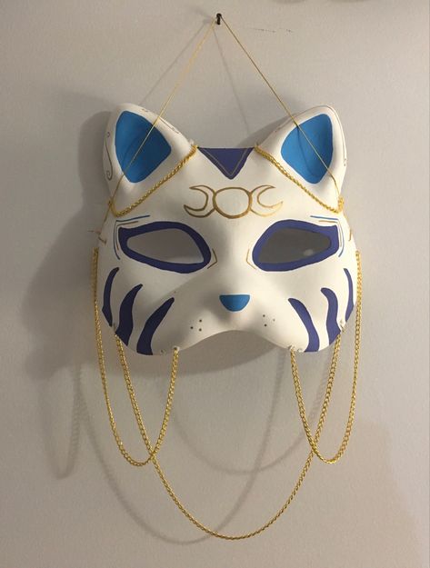 Blue Kitsune Mask, Evil Mask, Therian Masks, Kitsune Mask, Mask Painting, Fox Mask, Mask Ideas, Mask Masquerade, Asian Jewelry