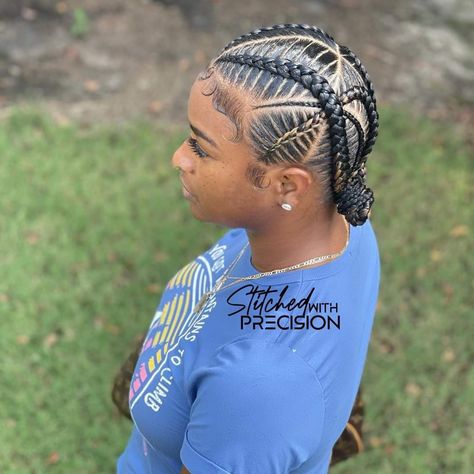 4 Stitch Braids Hairstyles, 2023 Braid Hairstyles, Criss Cross Feed In Braids, Braid Hairstyles 2023, Kids Stitch Braids, Kids Feed In Braids, Feed In Braids Designs, Braided Hairstyles With Extensions, Hairstyles Feed In Braids