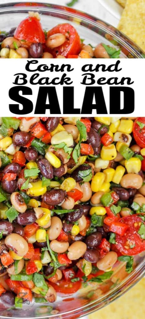 Easy Cowboy Caviar Italian Dressing, Corn Caviar Dip, Corn And Black Bean Salad Recipe Easy, Cowboy Caviar With Avocado, Corn Caviar, Cowboy Caviar Recipe Easy, Black Bean Salad Recipes, Bean Salad Dip, Black Bean Salad With Corn