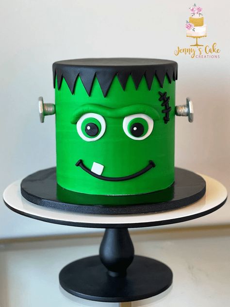 Frankenstein Cake Design Images (Frankenstein Birthday Cake Ideas) Frankenstein Birthday Cake, Frankenstein Party Ideas, Frankenstein Cakes, 1st Birthday Halloween Cake, Frankenstein Birthday, Frankenstein Cupcakes, Vampire Cake, Frankenstein Cake, Frankenstein Party