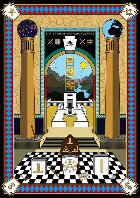 Mark Master Mason, Freemasonry Art, Freemason Secrets, Freemasonry Symbols, Secret Society Symbols, Prince Hall Mason, Successful People Quotes, Tracing Board, Masonic Art