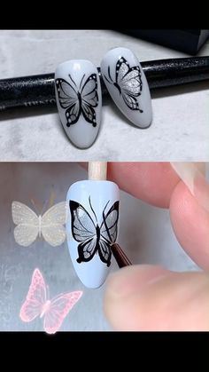 Nail Art Simple, Butterfly Nail Designs, Nail Art Diy Easy, Halloween Acrylic Nails, Dot Nail Art, Nail Art For Beginners, Butterfly Nail Art, Spring Nail Designs, Nail Art Designs Summer