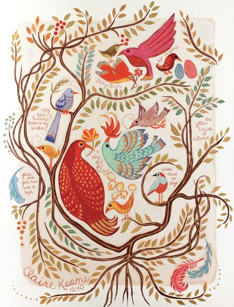 Tangled Concept Art, Claire Keane, Wonderland Nursery, Woodland Wonderland, Bird Canvas, Mural Ideas, Bird Art Print, Art Story, Bird Prints