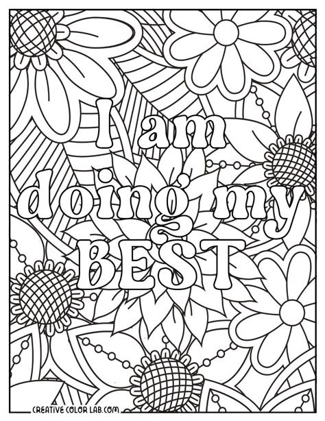 Are you looking for a fun and easy way to boost your mood? These 35 positive affirmations coloring pages are perfect for adults of all ages. They're a great way to relax, relieve stress, and focus on positive thoughts. Plus, they're free to download!  #positiveaffirmations #coloringpages #selfcare #moodboost Cute Quote Coloring Pages, Quotes To Color Printable, Words Of Affirmation Coloring Pages, Coloring Pages Self Love, Motivational Quotes Coloring Pages, Spiritual Colouring Pages, Mindfulness Coloring Pages For Kids Free, Sel Coloring Pages, Inspiring Coloring Pages