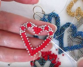 Seed Bead Valentine Pattern, Free Beading Tutorials Earrings, Beaded Valentine Jewelry, Valentine Jewelry Ideas, Beaded Shapes, Beaded Heart Earrings, Beaded Hearts, Seed Bead Tutorials, Free Beading Tutorials