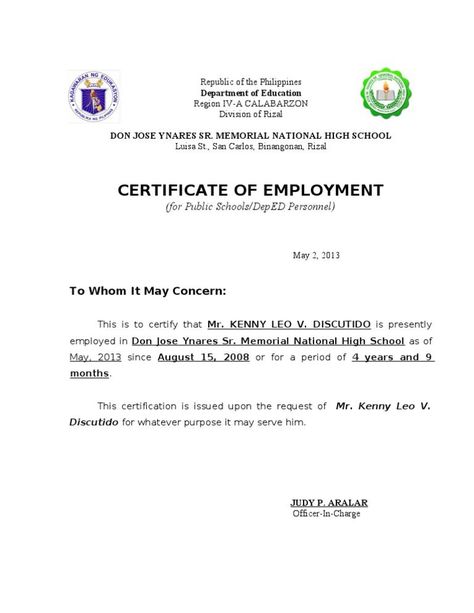 Sample Certificate Employment Template In 2020 | Business Within Printable Sample Certificate Employment Template Certificate Of Employment Sample, Certificate Of Employment, Kindergarten Certificates, Blank Certificate Template, Free Certificate Templates, Job Description Template, Awards Certificates Template, Printable Certificates, Business Letter