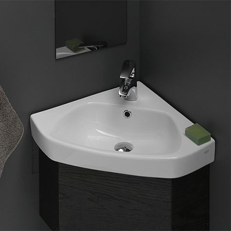 Shop for luxury corner bathroom sinks · Modern corner sinks made in ceramic · Free shipping on orders over $99 · Get up to 50% off! Corner Pedestal Sink, Mounted Bathroom Sink, Corner Bathroom Vanity, Corner Sink Bathroom, Wall Mounted Bathroom Sinks, Drop In Bathroom Sinks, Small Bathroom Sinks, Modern Style Bathroom, Pedestal Sinks