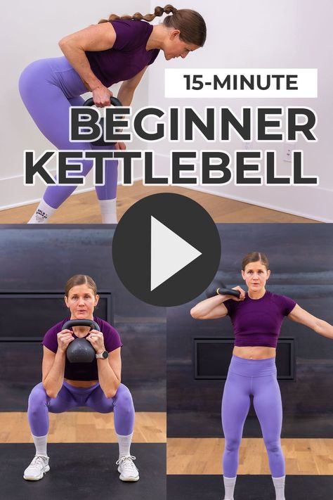 Build foundational strength with this FULL BODY Beginner Kettlebell Workout! 10 of the best kettlebell exercises for building strength in the upper body, lower body and core. Bonus: each exercise is performed from a standing position, and there are no repeats! Standing Ab Workout Kettlebell, Core Kettlebell Workout, Kettlebell Workout Routine, Kettlebell Full Body Workout, Workout Routine For Beginners, Kettlebell Ab Workout, Kettlebell Workout Beginner, Kettlebell Workout Routines, Best Kettlebell Exercises