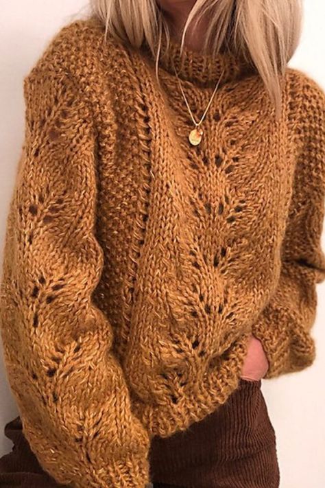 Chunky Oversized Sweater, Womens Knitting Patterns, Sweater Crochet Pattern, Crochet Stitch, Sweater Knitting Patterns, Softest Sweater, Casual Sweaters, Knitted Pullover Sweaters, Sweater Pattern