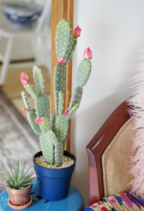 Create a faux pear cactus decor in two easy steps for global style!  #diybloggershouse, #modernglobaldecor, #globaleclecticdecor, #DIYhomedecoronabudget, #rentalhomedecorating, #diyplanter, #cactusdecor #mexicandecorDIY, #theglobalstyler Diy Mexican Decor, Global Eclectic Decor, Mexican Cactus, Faux Cactus, Island Crafts, Global Decor, Cactus Diy, Pear Cactus, Mexican Home Decor