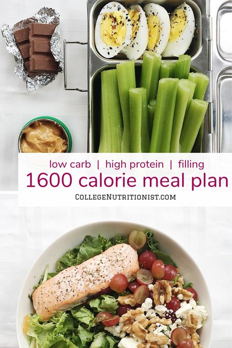 1600 Calorie Filling, Low Carb Meal Plan with Salmon and Celery — The College Nutritionist Filling Low Carb Meals, 1600 Calorie Meal Plan, Low Carb Low Calorie, Best Diet Foods, Low Carb Meal Prep, Low Carb Meal, Low Carb Meal Plan, Low Carb Diets, Ketogenic Diet Meal Plan