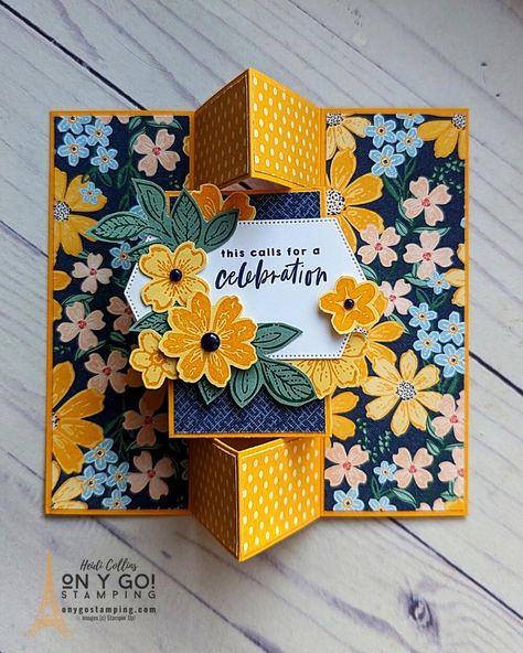 Online Cardmaking Class with the Petal Park Stamp Set from Stampin' Up!® - ON Y GO! STAMPING Petal Park, Fancy Fold Card Tutorials, Gatefold Cards, Handmade Thank You Cards, Shaped Cards, Fancy Fold Cards, Stamping Up Cards, Fancy Folds, Fun Fold Cards