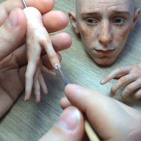 Michael Zajkov, Art Doll Tutorial, Creation Art, Polymer Clay Figures, Silicone Dolls, Realistic Dolls, Polymer Clay Dolls, Doll Painting, Clay Figures