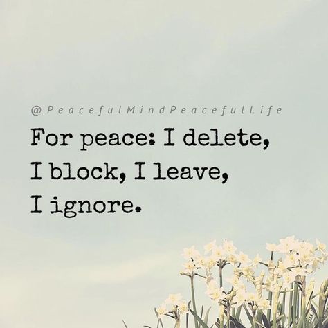 Peaceful Mind Peaceful Life on Instagram: "Gentle reminder for the day 🦋 When people are disrespectful, unkind, harmful, and mean to others remember it’s never about you. It’s always a reflection of what’s happening inside of them. When someone is mean I believe it’s a sign that they’re not happy with themselves deep within, so they need to perceive something wrong with the other person to make themselves feel better. (Image text: For peace: I delete, I block, I leave, I ignore.-unknown)" When Someone Is Mean, Roots Quotes, Disrespect Quotes, Peaceful Mind Peaceful Life, Peaceful Mind, Dream Symbols, Healing Words, Peaceful Life, Navigating Life