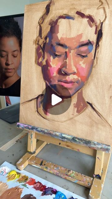 Painting A Portrait Step By Step, Modern Portrait Painting, Expressionist Portraits, Online Painting Classes, Portrait Tutorial, Timelapse Video, Face Features, Pastel Portraits, Portraiture Drawing