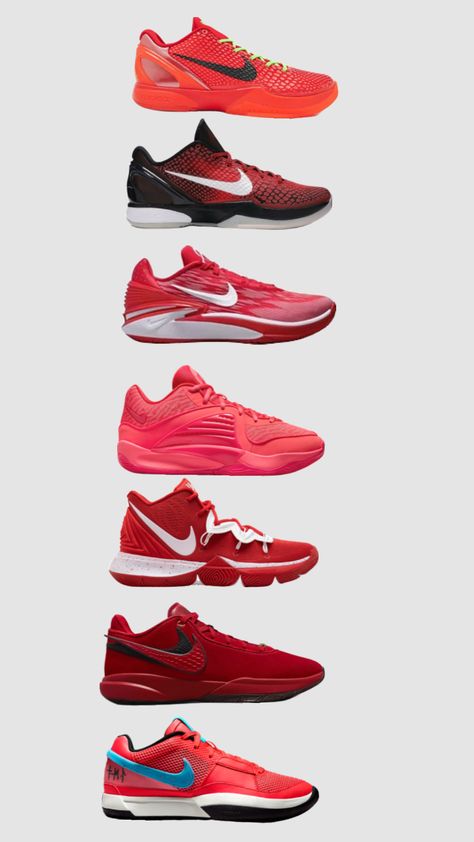 Red hoop shoes Jordan Shoe Wallpapers, Basketball Shoes Aesthetic, Volleyball Conditioning, Kyrie Irving Shoes, Hoop Shoes, Bb Shoes, Basketball Motivation, Red Basketball Shoes, Shoes Wallpaper