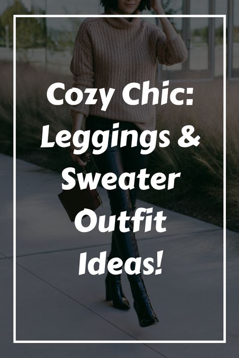 Explore the perfect winter look with our cozy leggings and sweater outfit ideas. Stay warm and stylish during the colder months with these versatile wardrobe essentials. From casual days out to working from home, these outfits will keep you comfortable and chic. Whether you prefer a classic monochrome ensemble or love to play with patterns, we've got you covered. Discover new ways to mix and match your favorite sweaters and leggings to create effortless outfits that suit your personal style. Styling Leggings Winter, Leggings Sweater Outfit, Fleece Leggings Outfit, Leggings And Sweater Outfit, Winter Outfits Leggings, Leggings Travel Outfit, Sweater And Leggings Outfit, Leggings And Sweater, Sweater Leggings Outfit