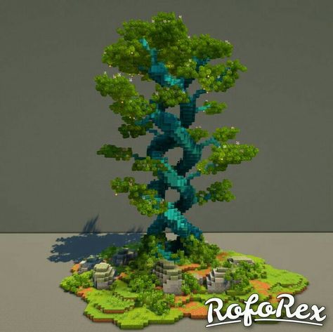 Minecraft Massive Tree, Fantasy Floating Islands, Minecraft Spawn Point Ideas, Fantasy Builds, Minecraft Tree, Dna Tree, Floating Islands, Bangunan Minecraft, Fantasy Tree