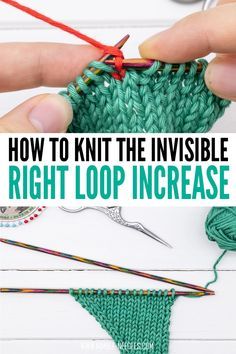 Knit Increase, Knitting Increase, Diy Stitch, Knitting 101, Intermediate Knitting Patterns, Advanced Knitting, Knitting Hacks, Knitting Help, Knitting Stitches Tutorial