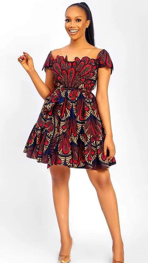 Beautiful short gown for you Ankara Short Flare Gowns, Nigerian Fashion Ankara, Stylish Naija, Ankara Short Gown Styles, Ankara Short, Ankara Dress Styles, Short African Dresses, Ankara Designs, African Fashion Traditional