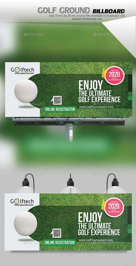 Golf Tournament Billboard Template PSD, Vector EPS, AI Golf Banner Design, Golf Marketing, Golf Banner, Billboard Template, Used Golf Clubs, Ad Banner, Golf Event, Golf Club Sets, Billboard Design