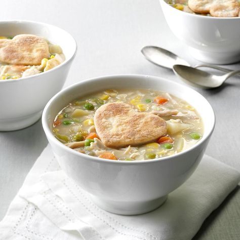 Chicken Potpie Soup Chicken Potpie Soup, Potpie Soup, Chicken Pot Pie Soup Recipe, Chicken Potpie, Seabrook Texas, Vegan Biscuits, Chicken Pot Pie Soup, Pot Pie Soup, Kitchen Guide