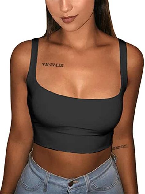 Instagram Baddie, Stylist Tattoos, Summer Basics, Cute Tattoos For Women, Slim Fit Top, Dope Tattoos, Simplistic Tattoos, Crop Tank Top, Piercing Tattoo