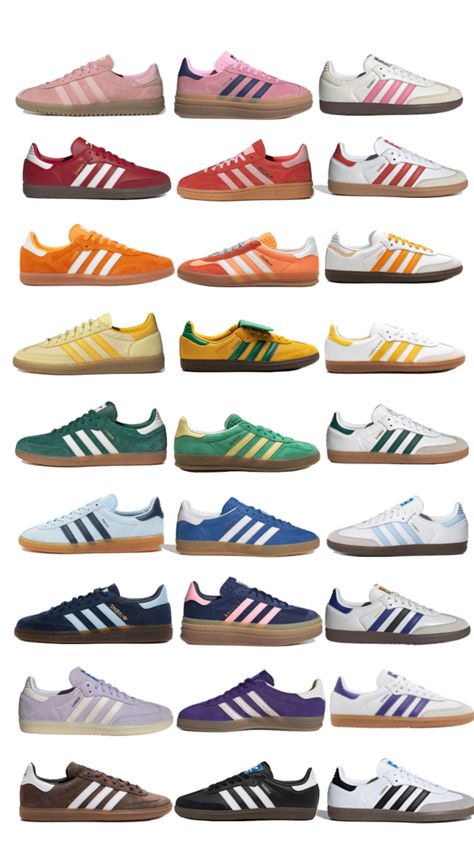 this has so many shoes in it that it honestly scares me 😭😭 sambas gazelles #adidas aesthetic colors rainbow new balance Nike dunks ASICS Reebok Colorful Shoes Outfit, Gazelles Adidas, Adidas Shoes Samba, Adidas Aesthetic, White Nike Socks, Samba Shoes, Samba Outfit, Many Shoes