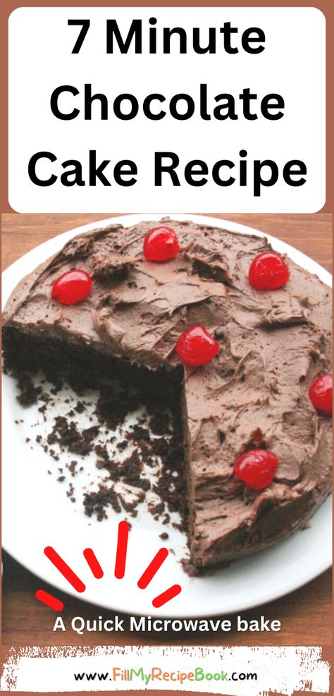 7 Minute Chocolate Cake Recipe is a microwave cake cook. An all in one bake in a 2 lt. container. Quick and easy bake for a dessert. 7 Min Microwave Chocolate Cake, 7 Minute Microwave Chocolate Cake, Baking In Microwave Recipes, Quick Microwave Cake, Easy Microwave Recipes Desserts, Chocolate Cake Microwave, Microwave Cake Recipes, Easy Microwave Desserts, Microwave Cakes