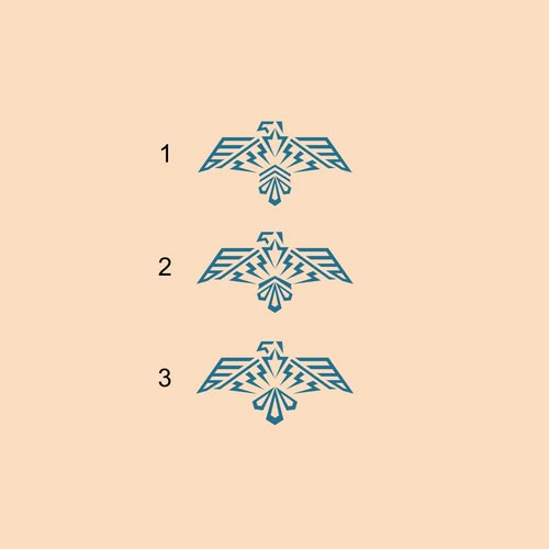 three birds are shown in blue on a beige background with the numbers 1, 2, and 3