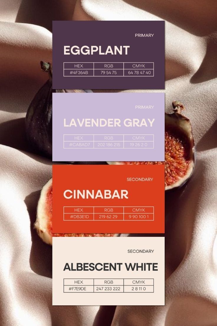 an eggplant, lavender gray, and cinnamon white poster