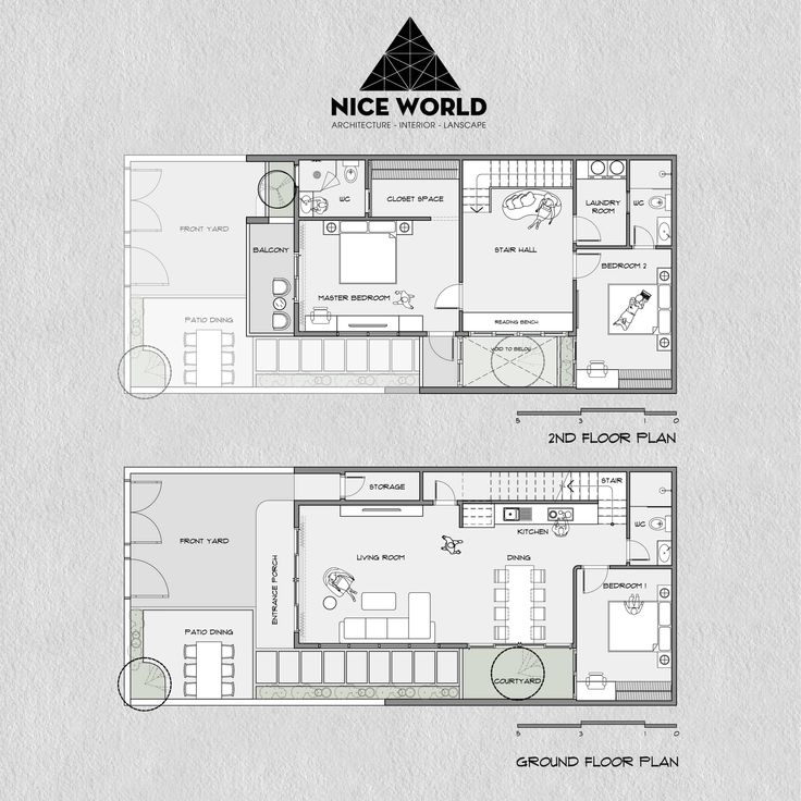 the floor plan for a two story house with an attached kitchen and living room area