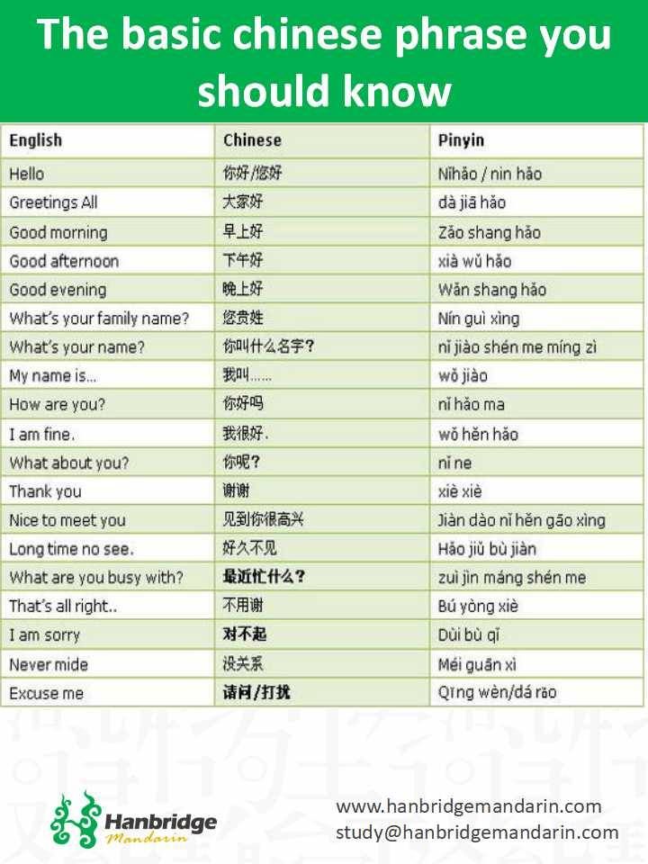 the basic chinese phrase you should know