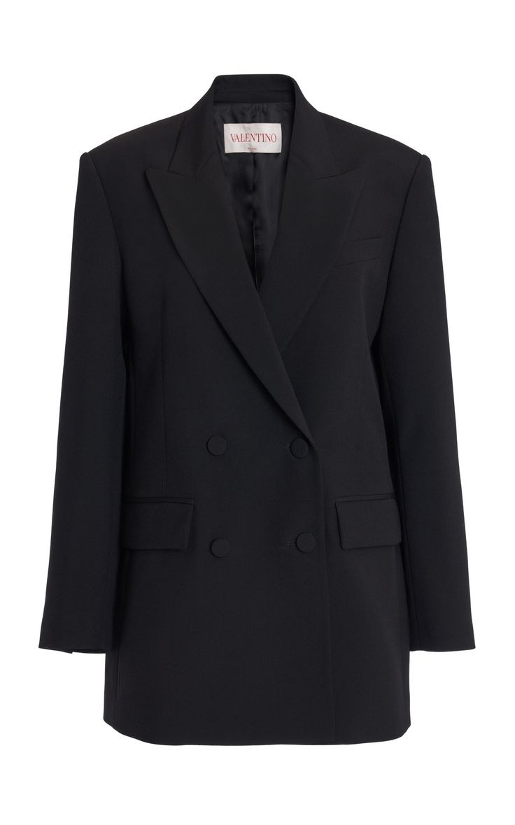 Wool Blazer, Black Button, Wearing Black, Moda Operandi, Valentino Garavani, Fashion Collection, Double Breasted, Blazer, Wool