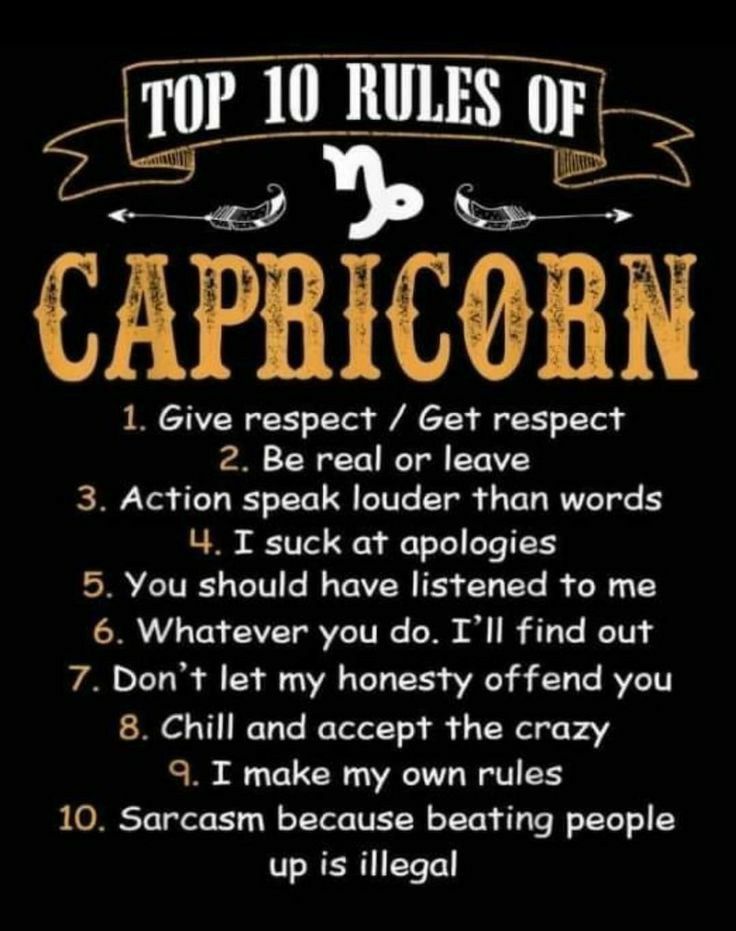 the top 10 rules for capricorns to read in their own words and phrases