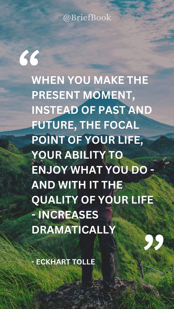 When you make the present moment, instead of past and future, the focal point of your life, your ability to enjoy what you do - and with it the quality of your life - increases dramatically. Eckhart Tolle Quotes Inner Peace, Short Quotes Wallpaper, Quote Deep Meaningful, Eckhart Tolle Books, Meaningful Quotes Aesthetic, Quotes About Self Love, Deep Feelings Quotes, Quotes About Self, Him Quotes