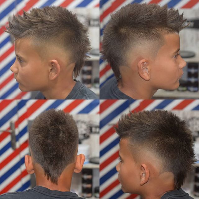 Frohawk Fade Boys, Comb Over Mohawk Fade Haircut, Little Boy Fohawk Hairstyle, Boys Modern Mohawk, Fohawk Haircut For Toddler Boys, Faux Hawk Hairstyles Boys, Boys Euro Hawk Haircut, Kids Baseball Haircut, Lighting Bolt Haircut